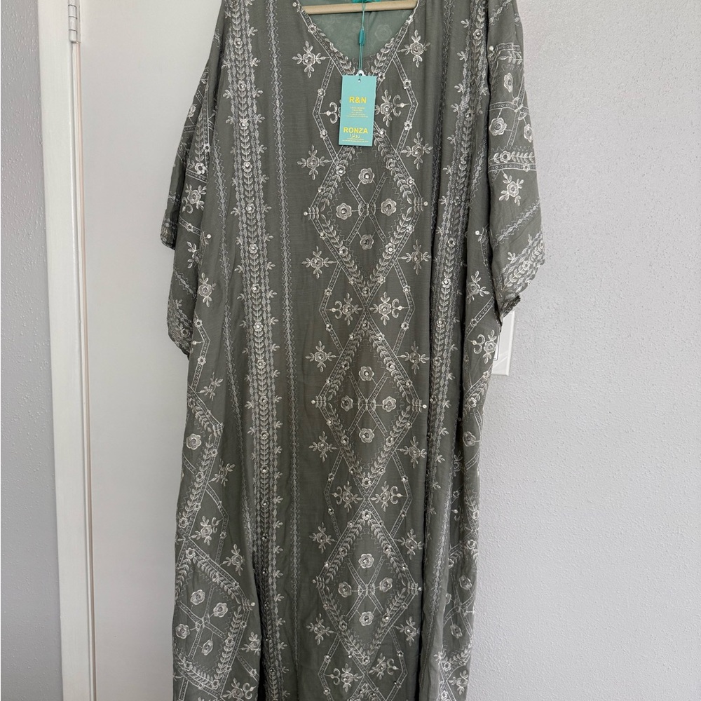 Gray Patterned Maxi Dress